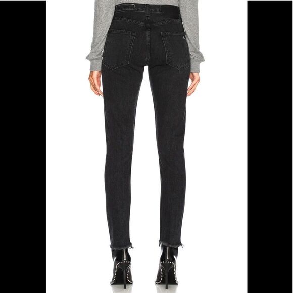 Rag & Bone High Rise Skinny Jeans Black Bone 24 - Picture 3 of 11